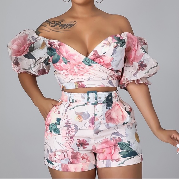 Giti Online Pants - He Wants Me Short Set - Small - Blush - GitiOnline -